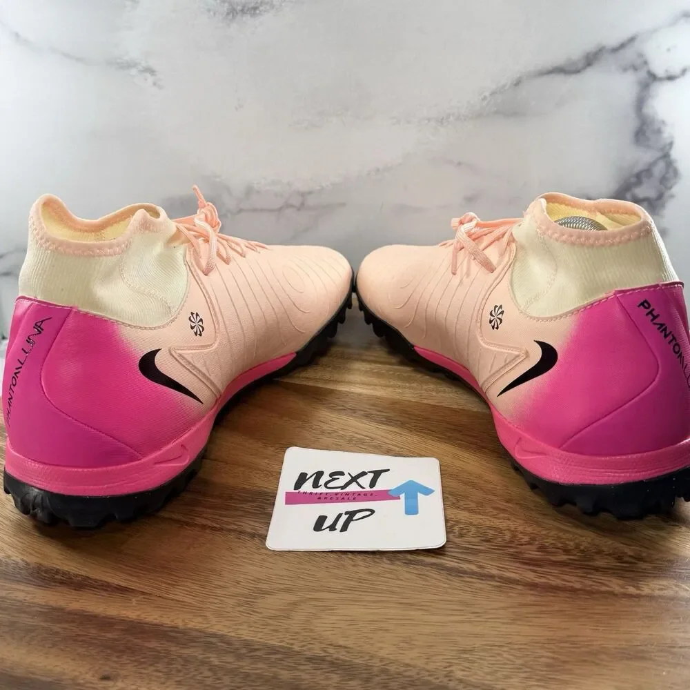 Mens 11-Nike Phantom Luna 2 Academy TF Crimson Tint/Pink Soccer Turf Cleats nby